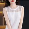 Ретро-дизайн без рукавов камзол жилет женский летний кружевной вязаный пуловер Top Tide