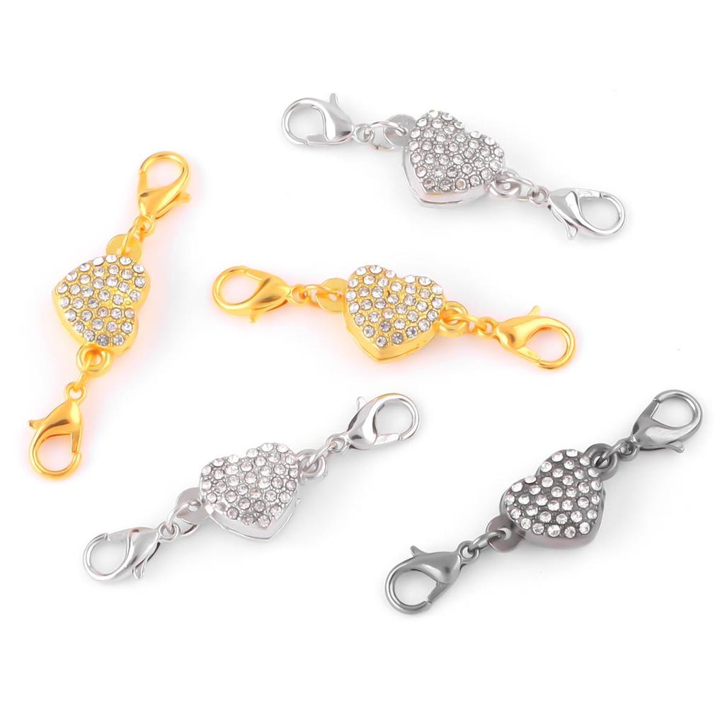 2 компл./сумка, сильные магнитные застежки в форме сердца, подходят для браслетов, ожерелья, застежки, соединители для изготовления ювелирных изделий