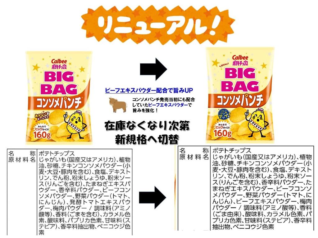 Картофельные чипсы Calbee Big Bag Punch 160 г x 12 пакетов Большая вместимость Plenty Party Snacks Snacks [Картофельные чипсы] Консоме