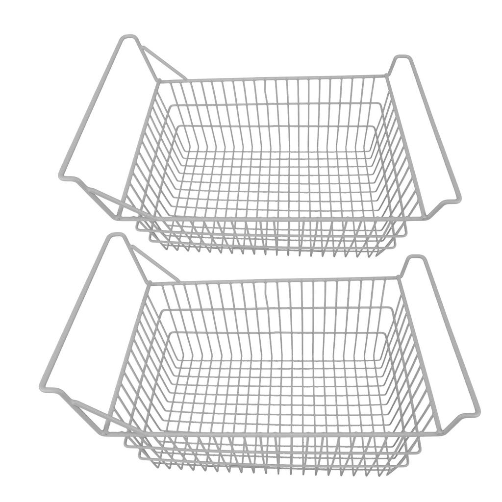 2pcs Freezer Baskets for Chest Freezer Household Wire Storage Basket Bins Organizer with High Low