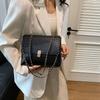 Woven Lock Small Square Bag Women'S Literary Fashion Texture Fashionable Temperament Chain Trendy Shoulder Bag