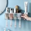 Wall-mounted Toothbrush Holder Set Bathroom Punch-free Wash Mouth Cup Shelf Home Creative Toothbrush Cup Storage Rack