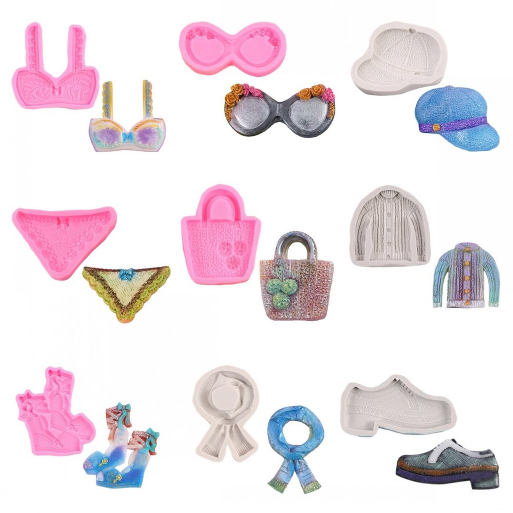 Clothes and Hats Shape Chocolate Fondant Cake Candy Cookie Silicone Moulds DIY Baking Decorating Tools for Dessert Cake