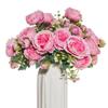 Artificial White Peony Bouquet Vase Decoration for Home Wedding Simulation Silk Flower