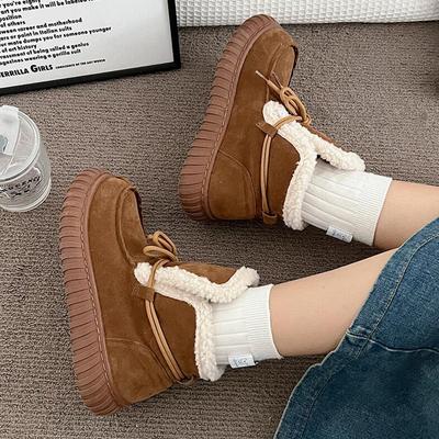 Женские дутики с мехом, короткие, 2025, осень-зима, новинка, европейский и американский стиль, бархатные, утолщенные, теплые, нескользящие, хлопковые сапоги, тренд