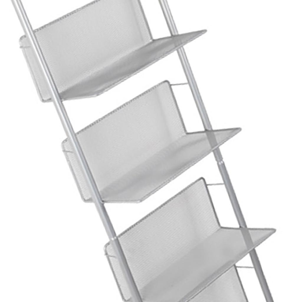 Книжная полка 6 ярусов современная металлическая напольная стойка для хранения журналов для газетной студии