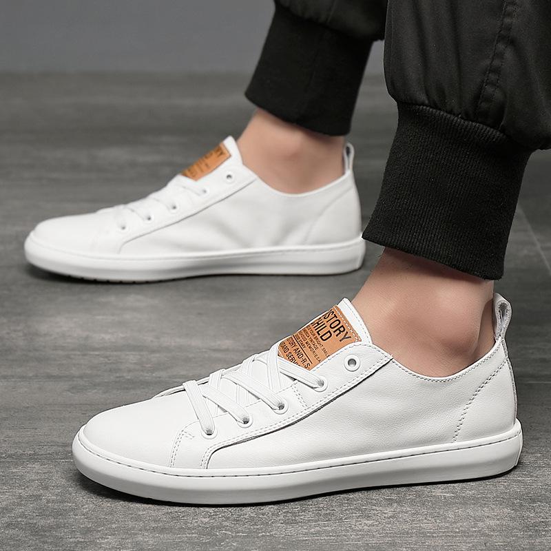 Man Shoe Little White Shoes Spring/Summer New Low Top Men Casual Shoes Breathable Genuine Leather Men's Shoes Designer Loafers