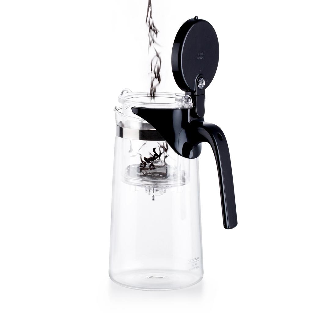 750 мл термостойкий стеклянный чайник с заварочным устройством, прозрачный набор для приготовления чая, рассыпной чай, цветок, чайный сервиз, горшок для воды из боросиликатного стекла