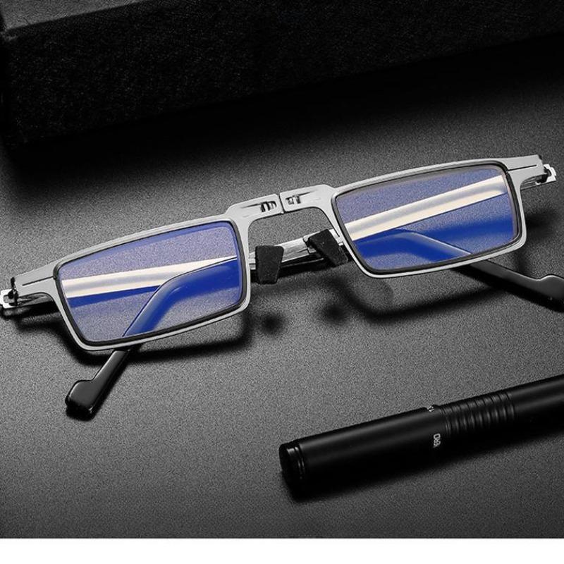 Металлические складные безободковые очки для чтения с защитой от синего света, портативные, модные, мужские и женские очки для чтения