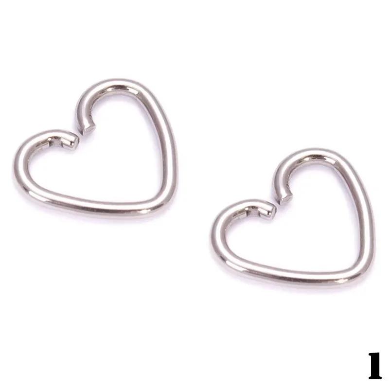 1 Pair Titanium Steel Nose Studs Lip Heart-shaped Ear Star Body Piercing Fashion Accessory Creative Gift Fashion Modern Earrings