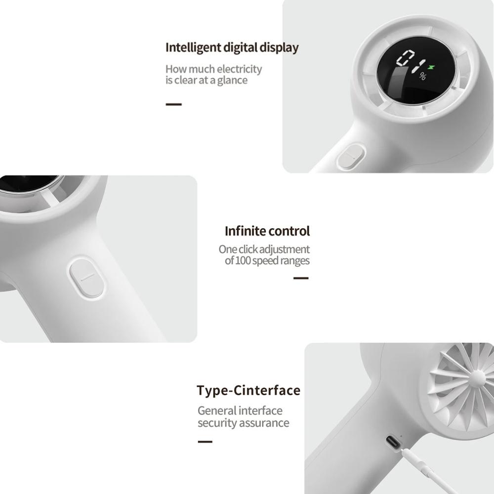 Цифровой дисплей 100 скоростей турбовентилятор уличный мини-ручной вентилятор портативный настольный вентилятор для офиса общежития