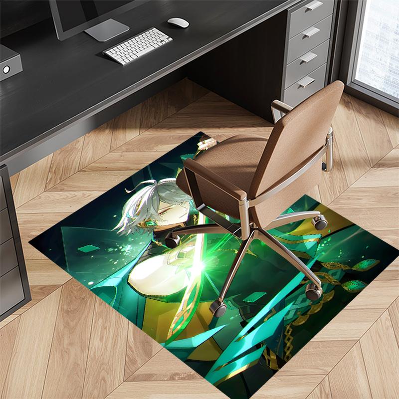 1pc Genshin Impact characters3 Print Area Rug - Soft, Washable Non-Slip Indoor Mat for Office Chairs, Living Room, Home Office Decorative Rug