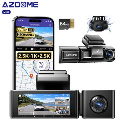 4K Автомобильный видеорегистратор 3 камеры M550 Передняя Задняя Салонная видеокамера WiFi GPS