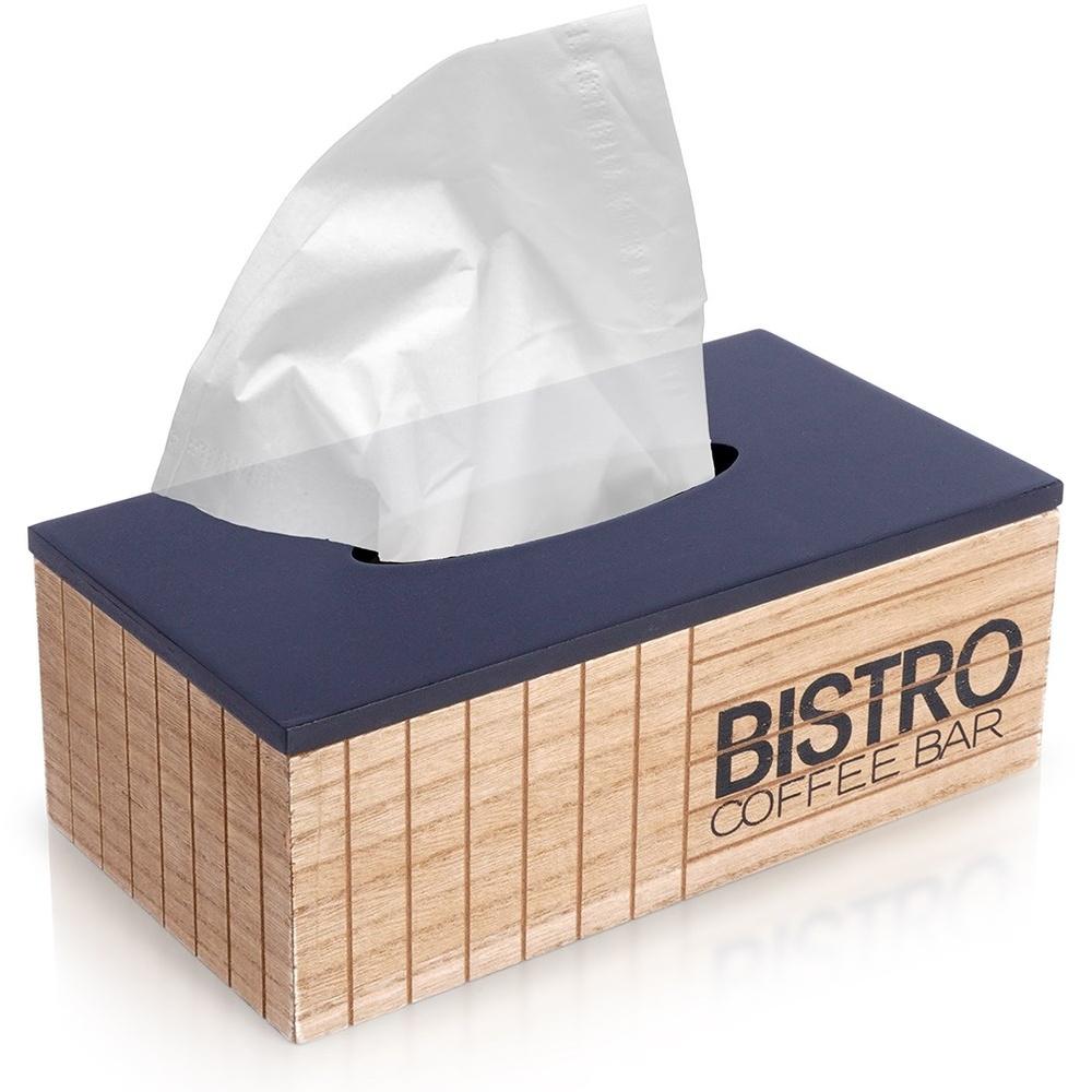 Bistro Wooden Tissue Box 25cm