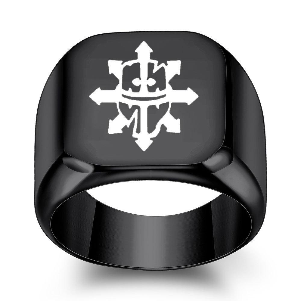 Европейский и американский креативный мультяшный стрела щит титановая сталь кольцо мужской ретро панк квадратный 14 мм студент модный мужской оптом