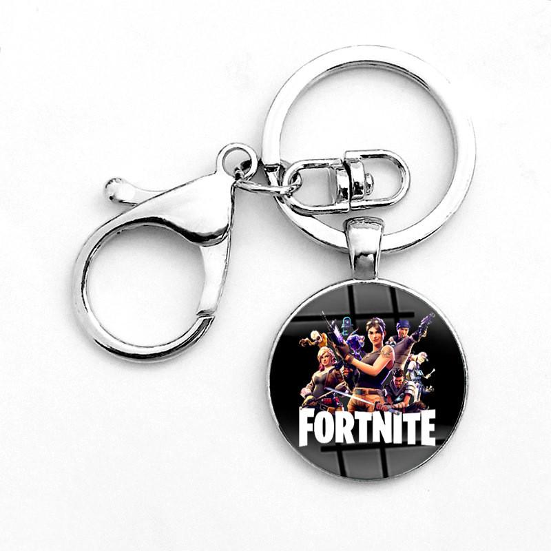 Лазерная Печать Кабошон Брелок Fortnite Кольцо Держатель Ключей из Нержавеющей Стали Ключ