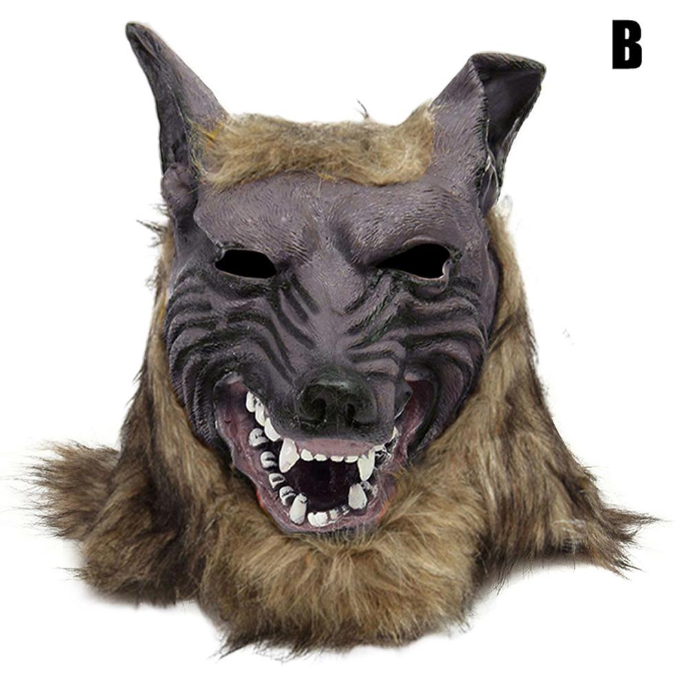 Halloween Horror Plush Wolf Gloves Mask Masquerade Halloween Party Costume Props Mask for Themed Party Supplies