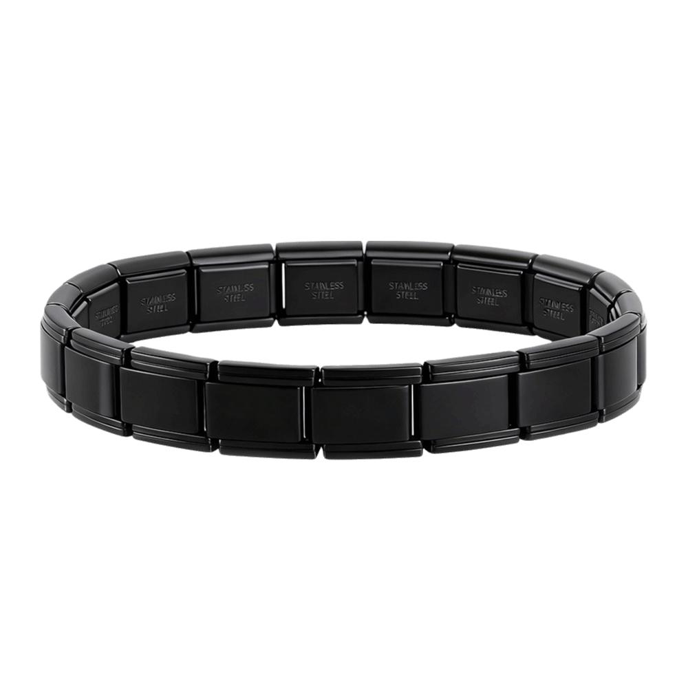 Stretchable Italian Chain Link Bracelet Square 9mm Modular Stainless Steel Bracelet Jewelry Making HipHop Elastic Hand Chain