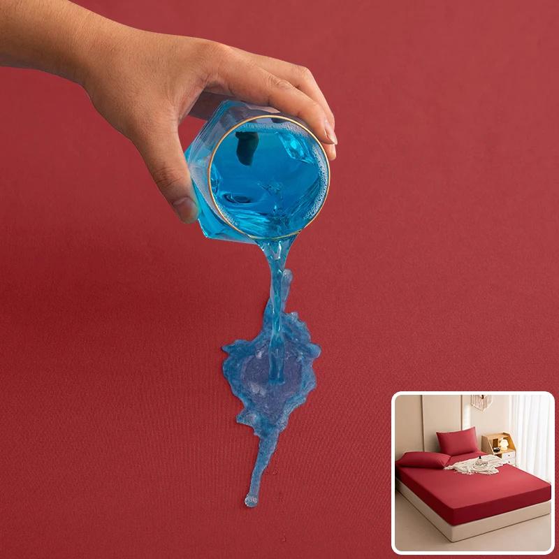 Водонепроницаемая натяжная простыня, Водонепроницаемая простыня, защищающая от мочи, Защитный чехол для матраса, Пылезащитная, Нескользящая натяжная простыня, 1 натяжная простыня или 2 наволочки