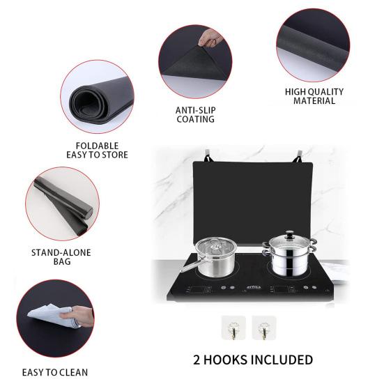 1 Set Cooktop Protector Mat Smooth Surface Household Supplies Easy To Clean Induction Cooktop Protector Mat Practical Anti-scratch