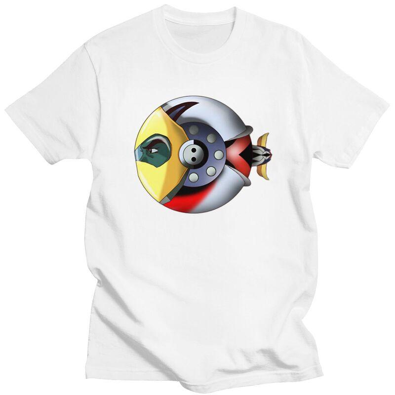 Custom UFO Robot Grendizer Goldorak T Shirt for Men 100 Cotton Tshirt Casual Tees Short Sleeves Tshirt Slim Fit Clothing Gift