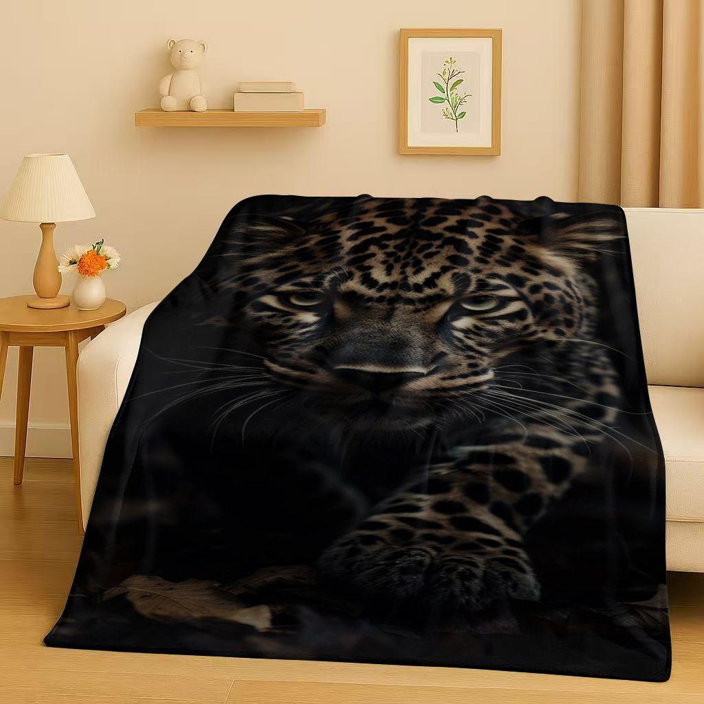 3D Cheetah Leopard Beast Flannel Blanket,Ultra Soft Warm Plush Throw for Home Bedroom Bed Sofa Cover Office Travel Camping Gift