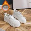 Women's Genuine Leather Mesh White Sneakers - 2024 Spring/Summer Lightweight Casual Height-Enhancing Thick-Soled Shoes
