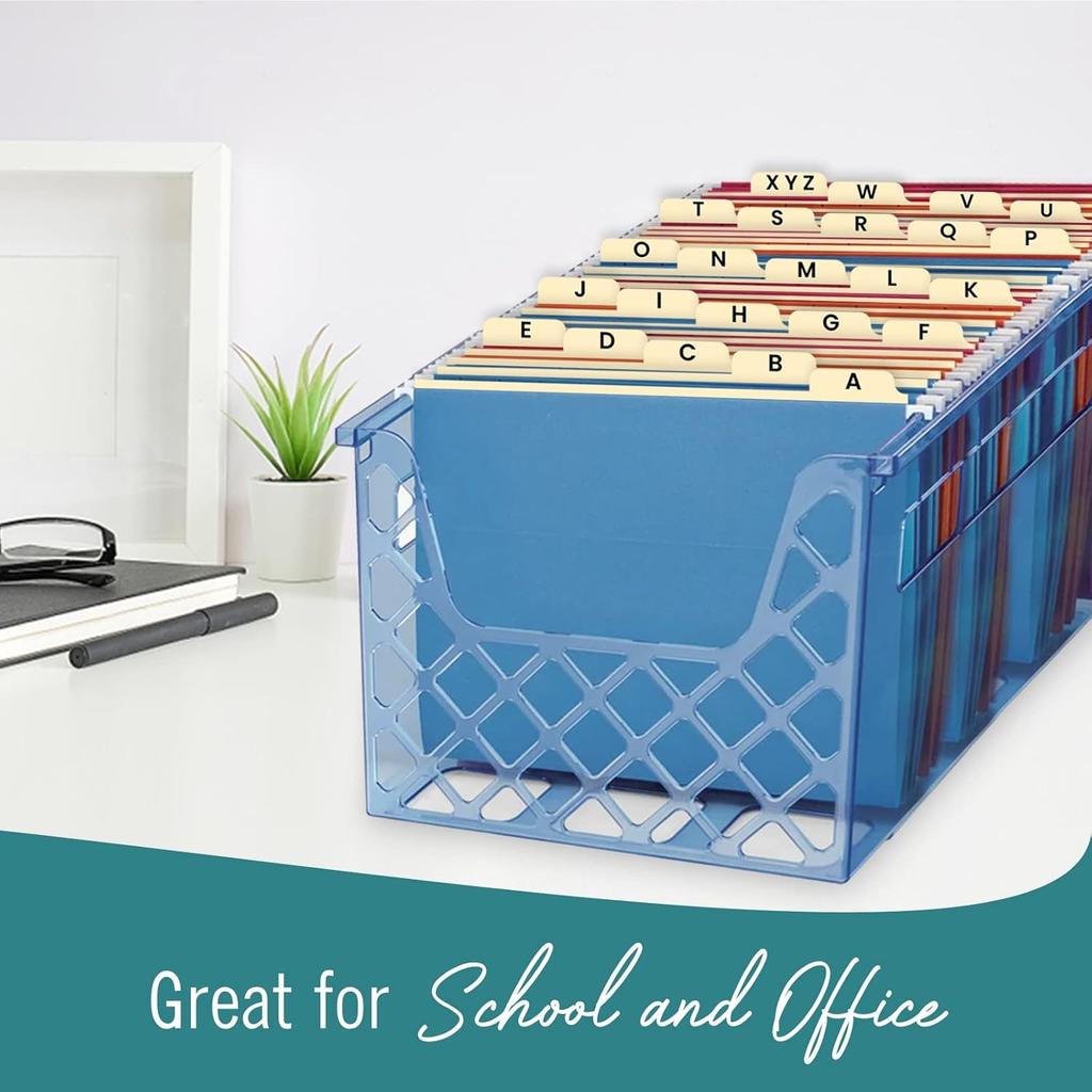 Alphabetical File Organizer, File Cabinet Dividers Letter Size, 25 Heavyweight Manila Guides A-Z Dividers with Tabs, 1/5 Cut Tab Positions Filing