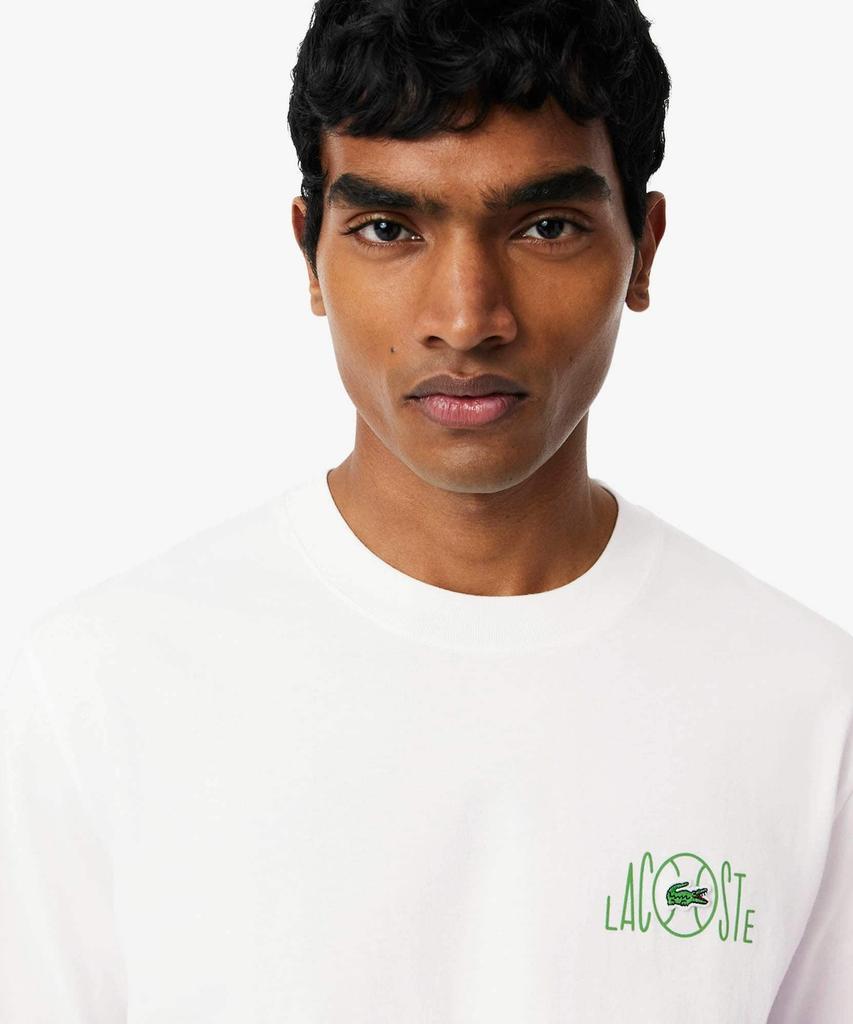 Мужская футболка LACOSTE с графическим принтом "Теннисный корт на спине", короткий рукав, Th2197-56G 70V