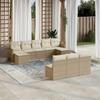 VidaXL Garden Lounge Set with Cushions 10 Pcs, Patio Sofas, Patio Furniture Set, Outdoor Furniture, Beige 3258789