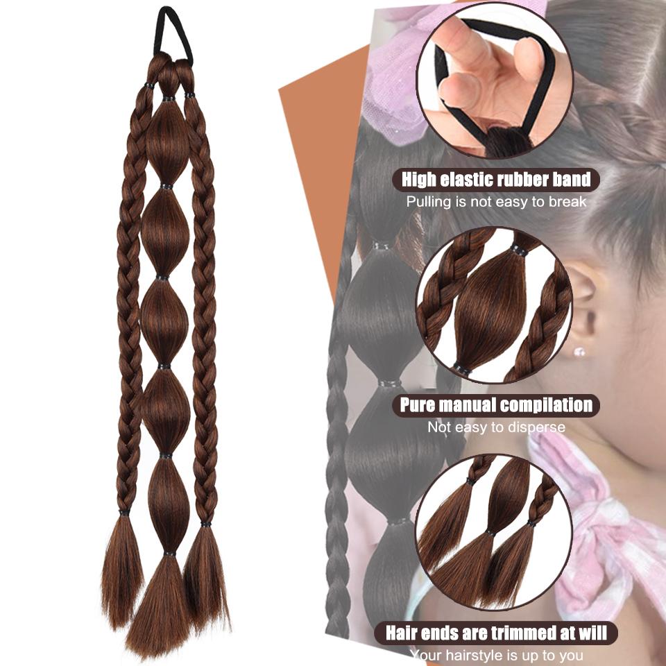 Синтетический Пузырчатый Хвост Резинка Стиль Коса Хвост Наращивание Волос Парик Подходит для Женщин Девушек Повседневная Носка