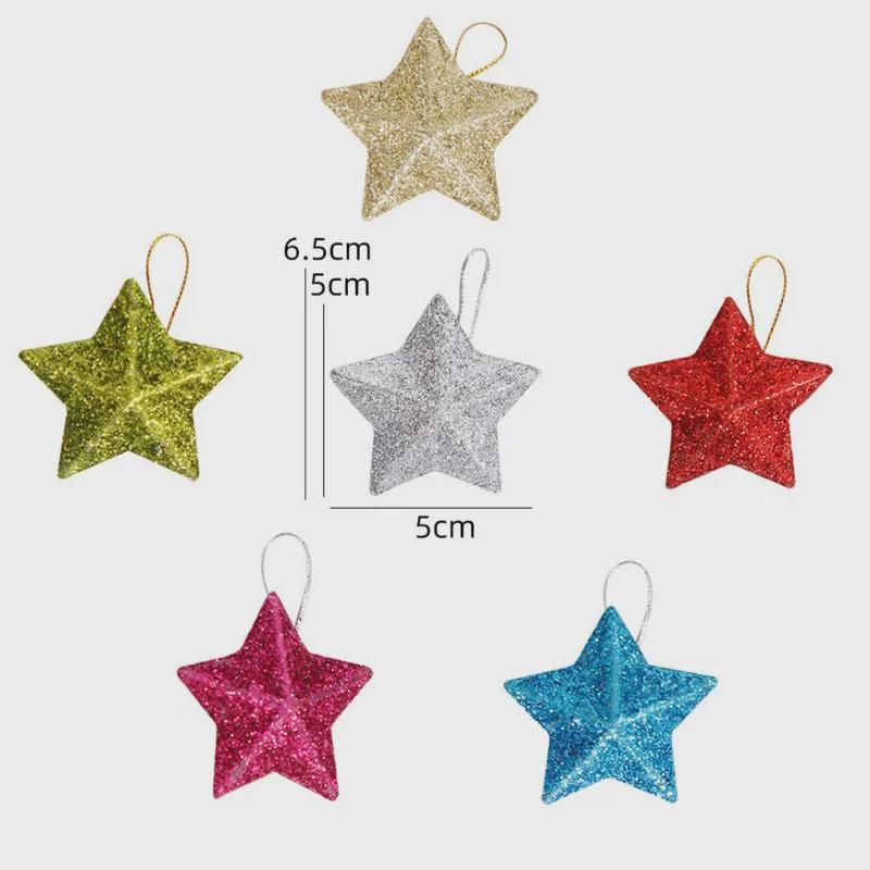 Gold Glitter Star Pendant - Christmas Tree Ornament