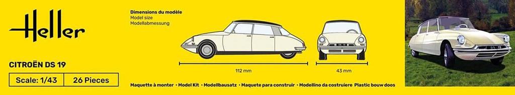 PLATZ Heller Citroen DS19 Пластиковая модель HE80162 1/43 (Машина)