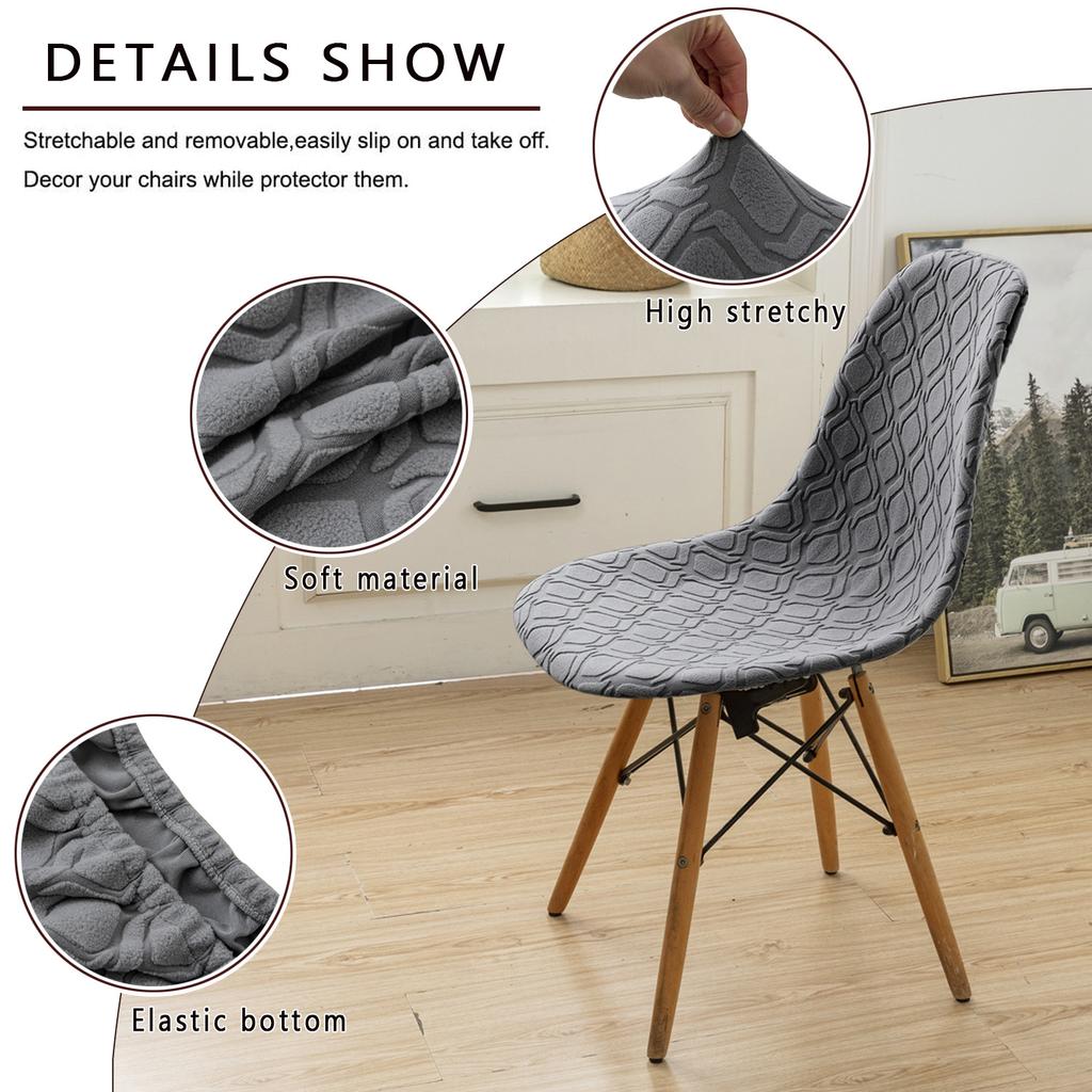 Маленький круглый жаккардовый чехол для стула Eames Shell в скандинавском стиле, современный минималистский чехол для обеденного стула