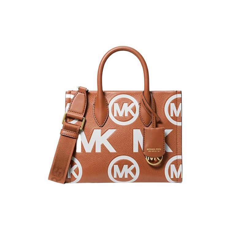 MICHAEL KORS Mirella Leather Tote Bag, Shopping Bag, Handbag, Shoulder Bag, Crossbody Bag Small Women's Brown 35F3G7ZC5L-LUGGAGE
