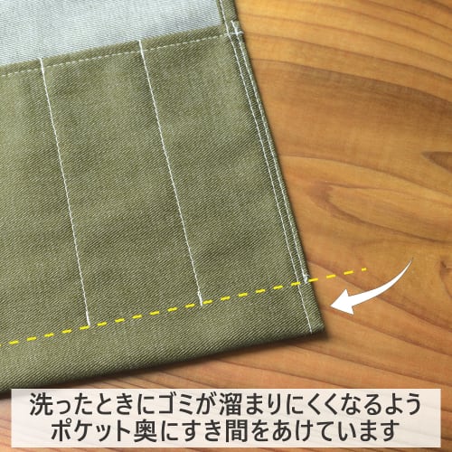No BoRDER PERiTOSS Roll-Style Chopstick Case, Made in Japan, Tool Roll, Color Denim, Olive, PT-0421COL