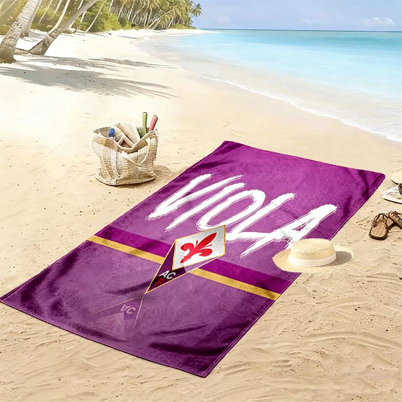 Пляжное полотенце с принтом ACF Fiorentina, большое, мягкое, быстросохнущее, для пляжа, кемпинга, плавания