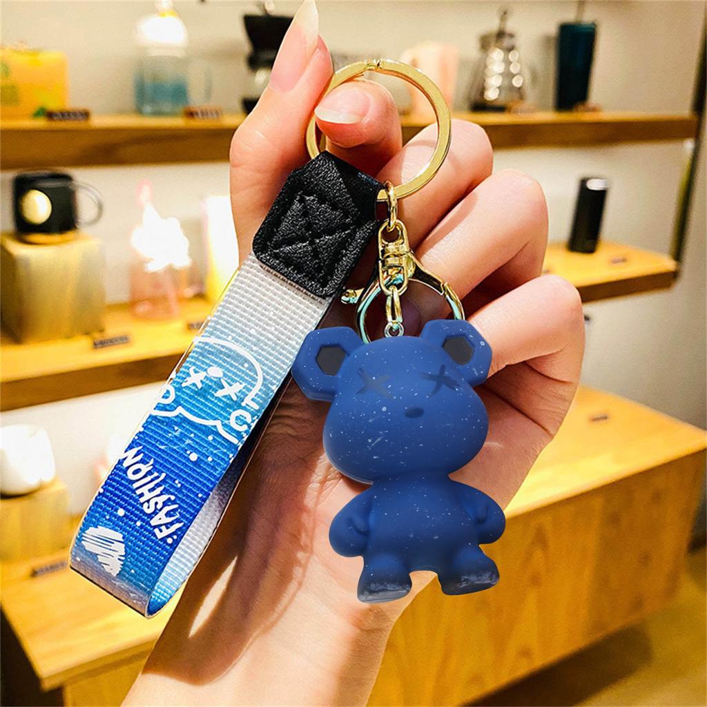 Creative Cartoon Animal Bag Pendant Color Changing Bear Keychain for Men Women Boys and Girls