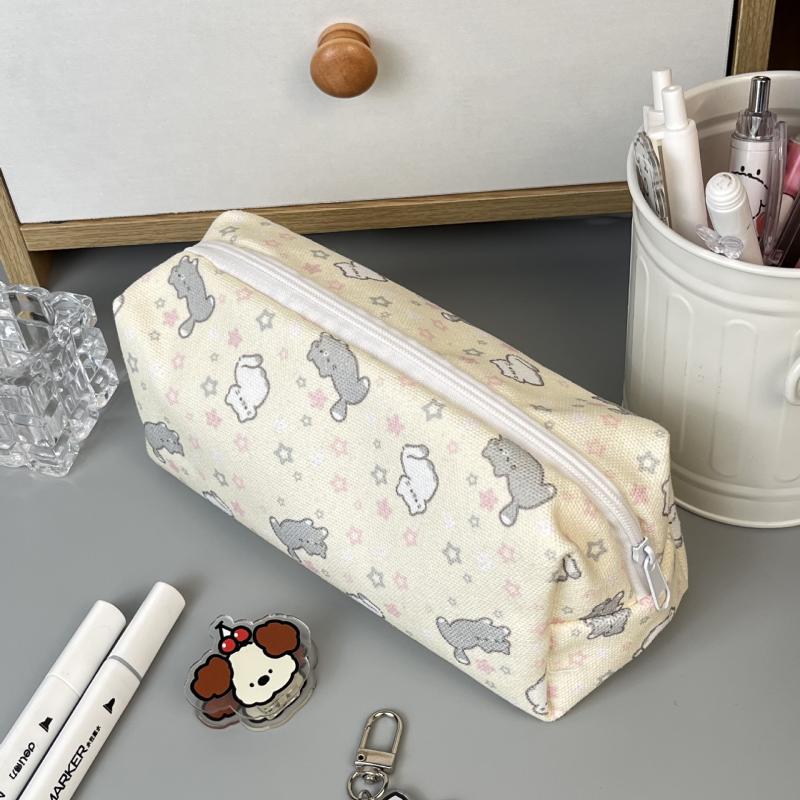 Простой милый мультяшный пенал с рисунком кота, портативный органайзер для канцелярских принадлежностей, сумочка каваи для девочек, школьные принадлежности, сумка для хранения косметики