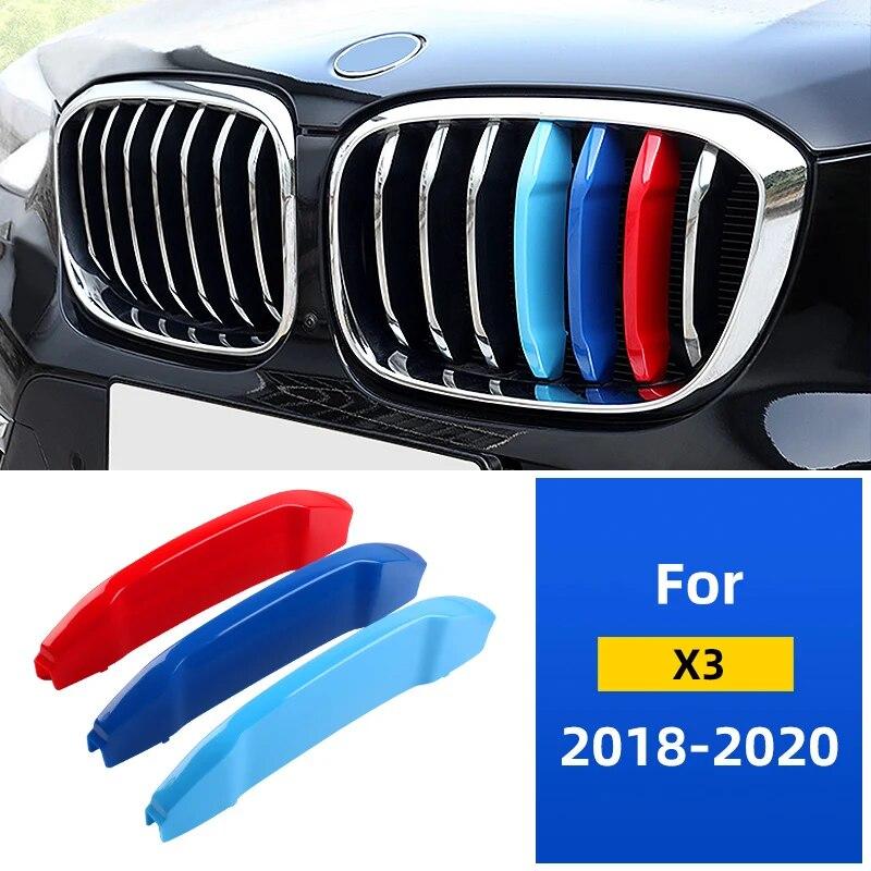 ///M-цветная вставка в переднюю решетку, накладки, полоски, крышка для BMW F25 X3 F26 X4 2011-2017 G01 G02 2018-автомобильные аксессуары