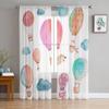 Air Balloon Clouds Colorful Tulle Curtain For Home Office Window Decor Bedroom Kitchen Balcony Modern Sheer Voile Curtains