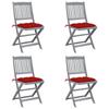 Day and Night - Day and Night Folding Garden Chairs 4 Pcs Cushions Solid Acacia Wood