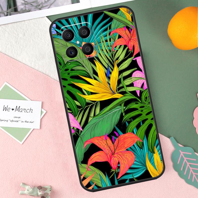 Чехол 'Тропические листья' для Honor 90 50 70 Lite X9b X9a X8b X8a X8 X9 X9c Honor 200 Pro Magic 7 5 6 Lite