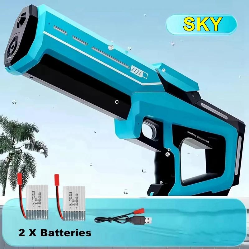 Full Automatic Electric Water Gun Toys 43cm Portable Children Adult Summer Beach Outdoor Fight Fantasy Toys For Boys Kids Game