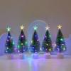 New 5-1PC Mini Christmas Trees with Colorful LED Light Decor Tabletop Crafting DIY Christmas Gift Green Trees Winter Ornaments