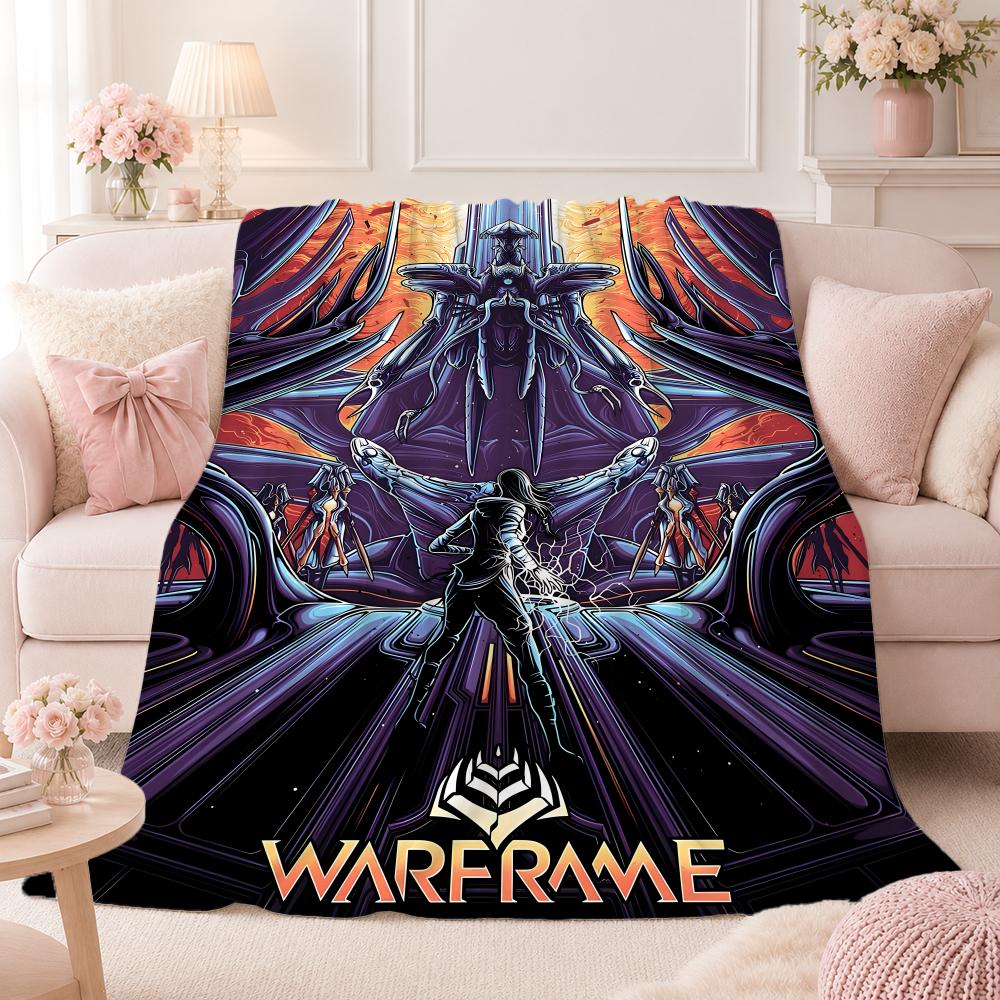Супер Игровое W-WarframeS Бросок Летнее Фланелевое Плед Мягкий Антистатический Моющийся Безопасный для Детей Диван Кровать