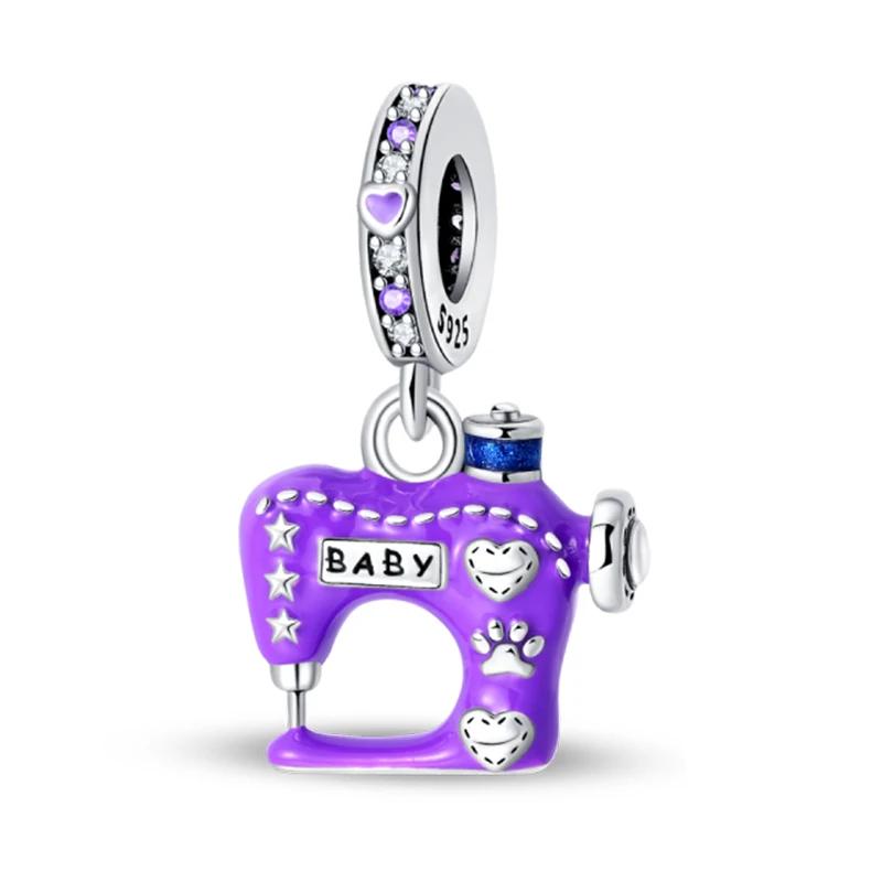 Серия «Креативная семейная жизнь» Швейная машина Ткачество Будильник Фен Шармы Бусины Подходят для DIY браслетов Медь