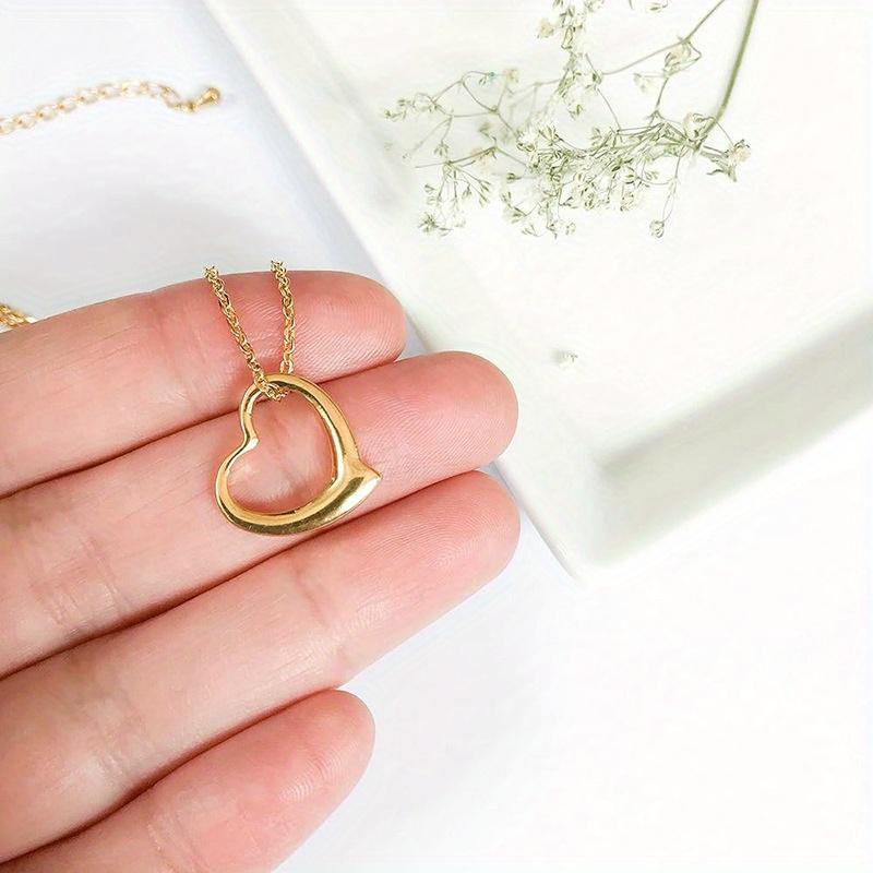 1 шт. Ожерелье в форме сердца с персиком, Милое и простое повседневное ожерелье, Изысканные аксессуары с темпераментом