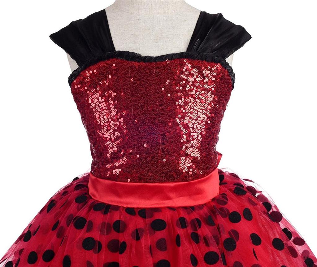 Костюм божьей коровки в горошек, платье-пачка, костюм на Хэллоуин, Рождество, в горошек, для детей 8-9 лет [Dressy Daisy]