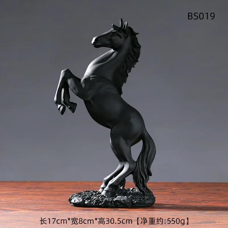 Creative Gold Silver Black Resin Sculpture, Horse Model Home Decor Animal Decoration Living Room Office Craft